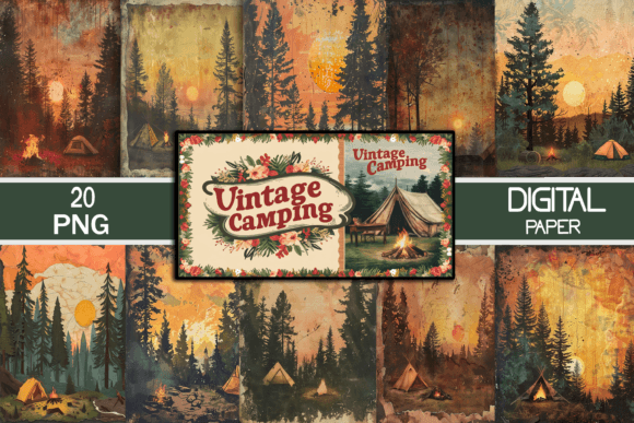Download Vintage Camping Scrapbook Page - Scrapbook page Collection