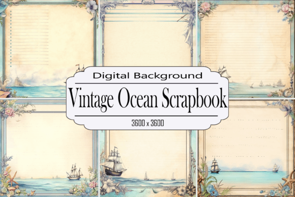 Download Vintage Ocean Scrapbook Page - Scrapbook page Collection