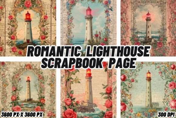 Download Romantic Lighthouse Scrapbook Page - Premium Resources