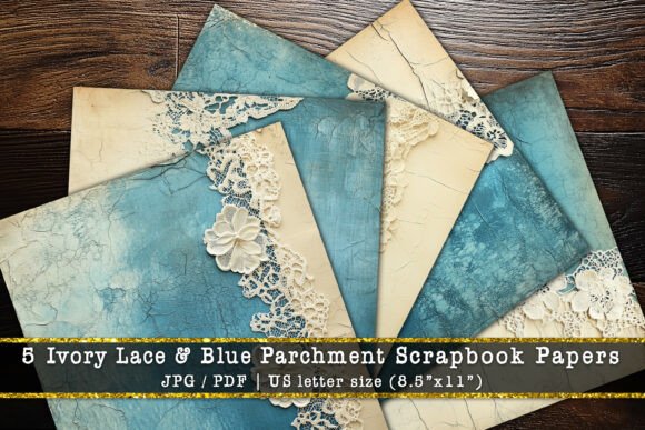 Download Ivory Lace Blue Parchment Scrapbook Page - Scrapbook page Collection
