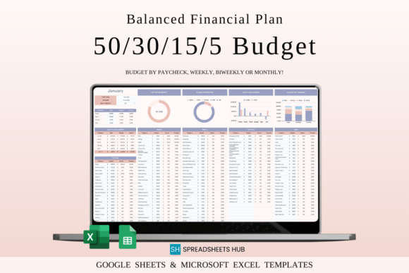 Download 50/30/15/5 Monthly Budget Planner - Monthly budget planner Collection