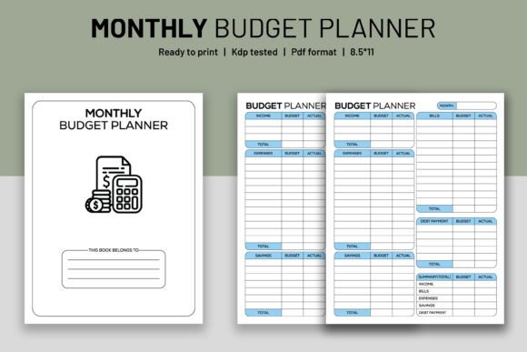 Download Monthly Budget Planner KDP Interior - Monthly budget planner Collection